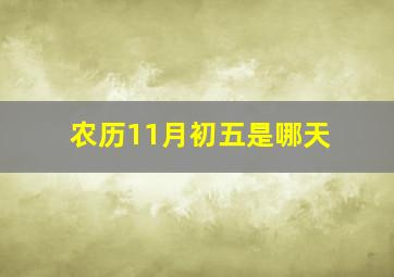 农历11月初五是哪天