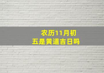 农历11月初五是黄道吉日吗