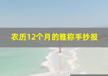 农历12个月的雅称手抄报