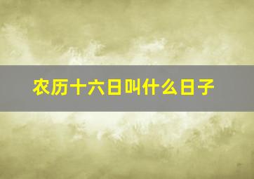 农历十六日叫什么日子