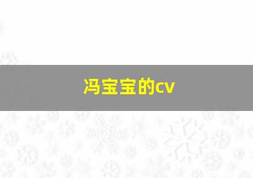 冯宝宝的cv