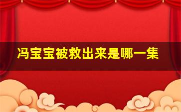 冯宝宝被救出来是哪一集