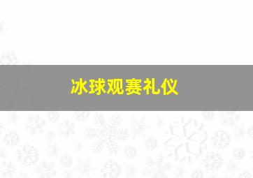 冰球观赛礼仪