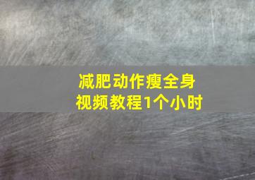 减肥动作瘦全身视频教程1个小时