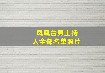 凤凰台男主持人全部名单照片