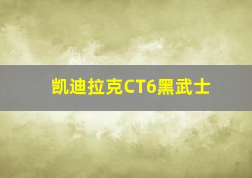 凯迪拉克CT6黑武士