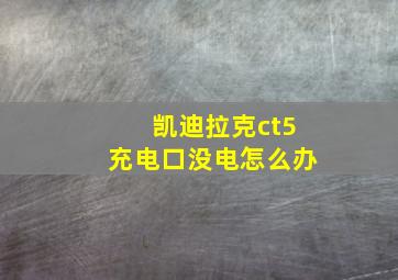 凯迪拉克ct5充电口没电怎么办