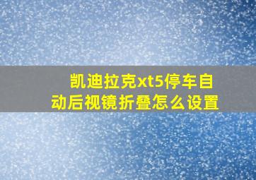 凯迪拉克xt5停车自动后视镜折叠怎么设置