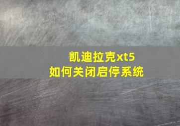 凯迪拉克xt5如何关闭启停系统