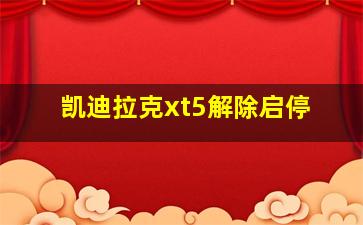 凯迪拉克xt5解除启停