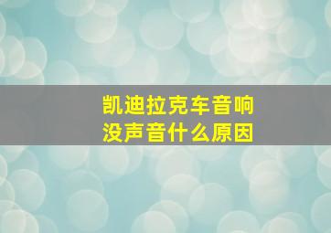 凯迪拉克车音响没声音什么原因