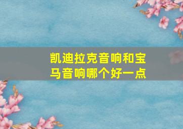 凯迪拉克音响和宝马音响哪个好一点