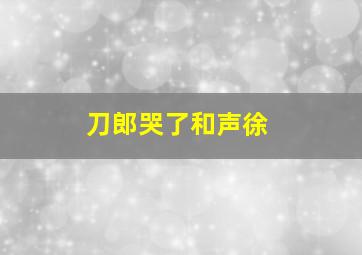 刀郎哭了和声徐