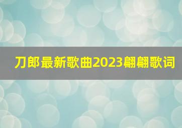 刀郎最新歌曲2023翩翩歌词