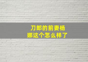 刀郎的前妻杨娜这个怎么样了