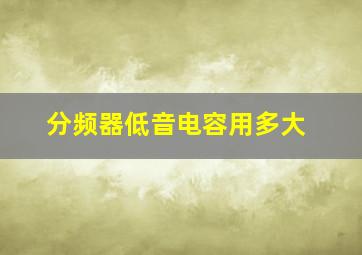 分频器低音电容用多大