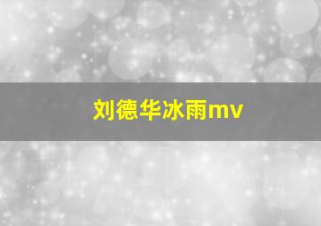 刘德华冰雨mv