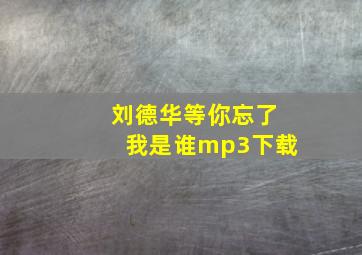 刘德华等你忘了我是谁mp3下载