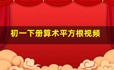 初一下册算术平方根视频