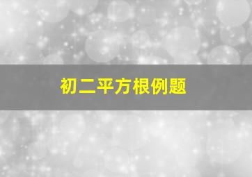 初二平方根例题