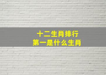 十二生肖排行第一是什么生肖