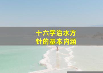 十六字治水方针的基本内涵