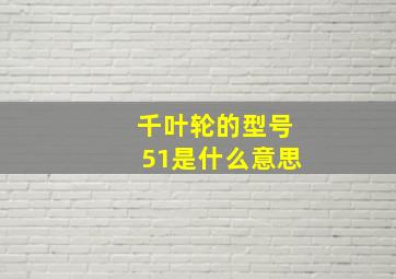 千叶轮的型号51是什么意思