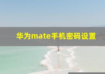 华为mate手机密码设置