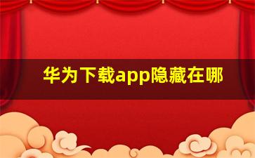 华为下载app隐藏在哪