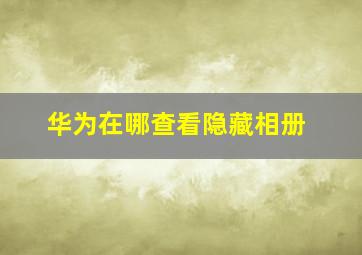 华为在哪查看隐藏相册