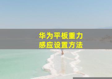 华为平板重力感应设置方法