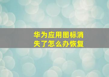 华为应用图标消失了怎么办恢复