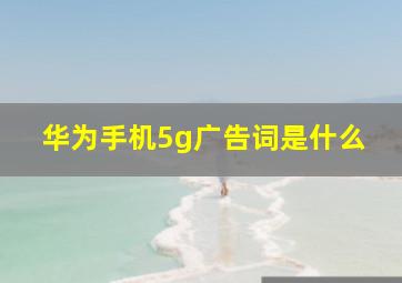 华为手机5g广告词是什么