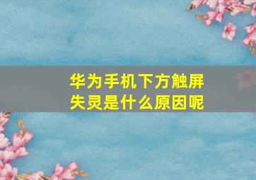 华为手机下方触屏失灵是什么原因呢