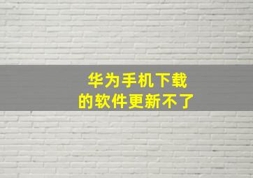 华为手机下载的软件更新不了