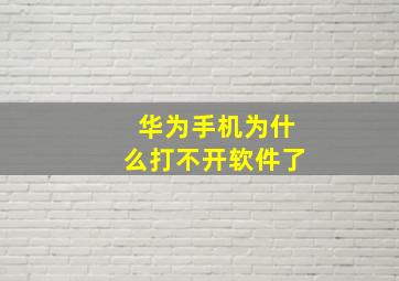 华为手机为什么打不开软件了