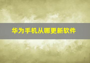 华为手机从哪更新软件