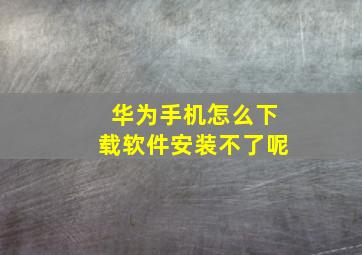 华为手机怎么下载软件安装不了呢