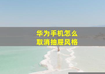 华为手机怎么取消抽屉风格