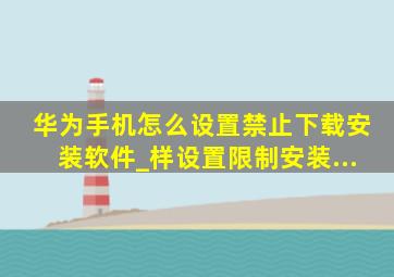 华为手机怎么设置禁止下载安装软件_样设置限制安装...