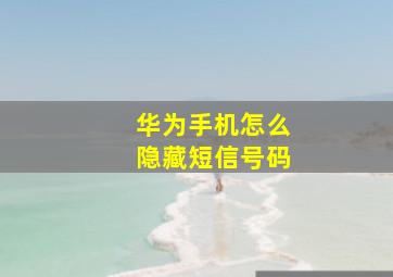 华为手机怎么隐藏短信号码