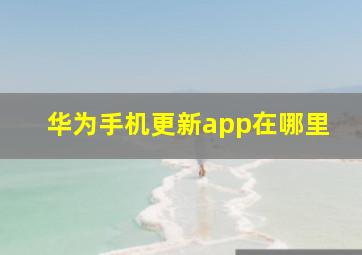 华为手机更新app在哪里