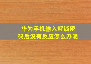 华为手机输入解锁密码后没有反应怎么办呢