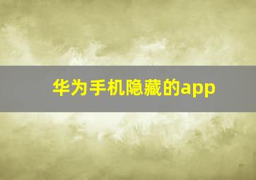 华为手机隐藏的app