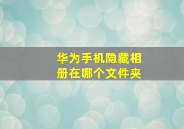 华为手机隐藏相册在哪个文件夹