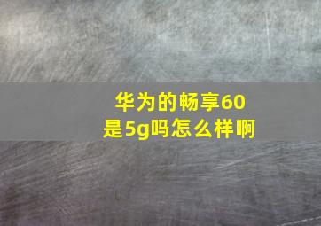 华为的畅享60是5g吗怎么样啊