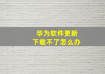 华为软件更新下载不了怎么办