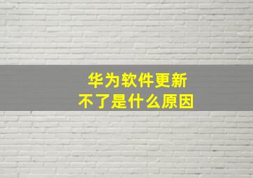 华为软件更新不了是什么原因