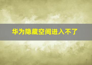 华为隐藏空间进入不了