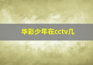 华彩少年在cctv几